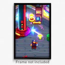 Pixel Art Poster - Fabulous Video Game (8 Bit Psychedelic Video Game Print)