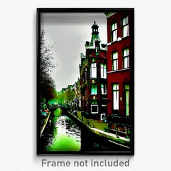 Pixel Art Poster - Dreary Amsterdam (8 Bit Psychedelic Trippy Video Game Print)