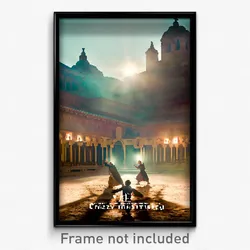 Pixel Art Poster - Crazy Monastery (8 Bit Psychedelic Trippy Video Game Print)