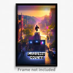 Pixel Art Poster - Imperfect County (8 Bit Psychedelic Trippy Video Game Print)