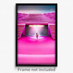 Pixel Art Poster - Pink Amphitheatre (8 Bit Psychedelic Trippy Video Game Print)