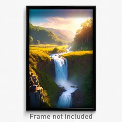Pixel Art Poster - Rural Cascade (8 Bit Psychedelic Trippy Video Game Print)