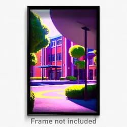 Pixel Art Poster - Bumpy Campus (8 Bit Psychedelic Trippy Video Game Print)