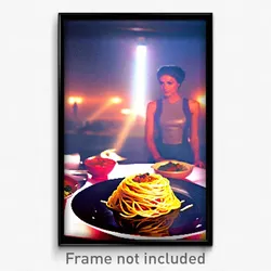 Pixel Art Poster - Gregarious Spaghetti (8 Bit Psychedelic Video Game Print)