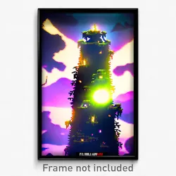 Pixel Art Poster - Fabulous Badland (8 Bit Psychedelic Trippy Video Game Print)