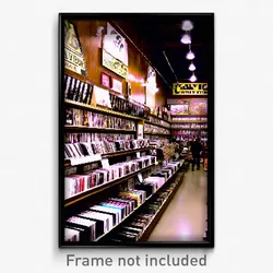 Pixel Art Poster - Classic Vinyl Store (8 Bit Psychedelic Video Game Print)