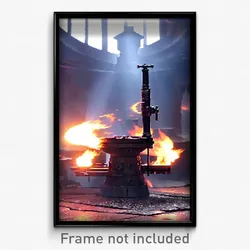 Pixel Art Poster - Cool Forge (8 Bit Psychedelic Trippy Weird Video Game Print)