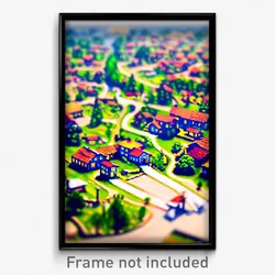 Pixel Art Poster - Unwelcoming Town (8 Bit Psychedelic Trippy Video Game Print)
