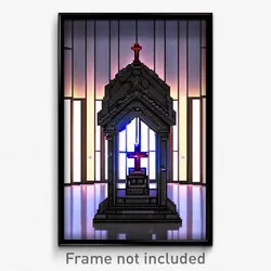 Pixel Art Poster - Unrealistic Mausoleum (8 Bit Psychedelic Video Game Print)