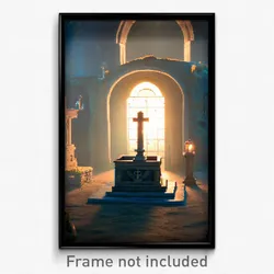 Pixel Art Poster - Nautical Tomb (8 Bit Psychedelic Trippy Video Game Print)