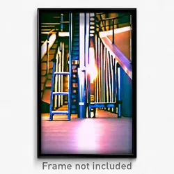 Pixel Art Poster - Bustling Ladder (8 Bit Psychedelic Trippy Video Game Print)