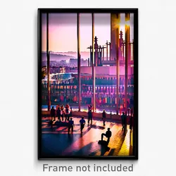 Pixel Art Poster - Unique Barcelona (8 Bit Psychedelic Trippy Video Game Print)