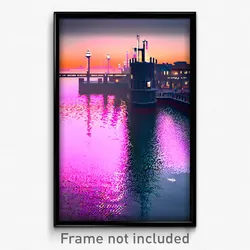 Pixel Art Poster - Liquid Quay (8 Bit Psychedelic Trippy Weird Video Game Print)