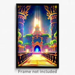 Pixel Art Poster - Elaborate Isle (8 Bit Psychedelic Trippy Video Game Print)