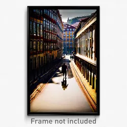 Pixel Art Poster - Flickering Lisbon (8 Bit Psychedelic Trippy Video Game Print)