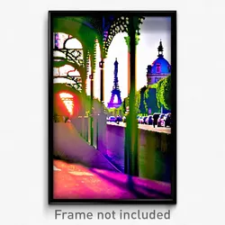 Pixel Art Poster - Creative Paris (8 Bit Psychedelic Trippy Video Game Print)