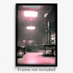 Pixel Art Poster - Creepy Laboratory (8 Bit Psychedelic Trippy Video Game Print)