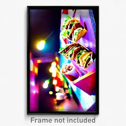 Pixel Art Poster - Small Tacos (8 Bit Psychedelic Trippy Weird Video Game Print)