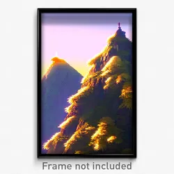 Pixel Art Poster - Fluffy Peak (8 Bit Psychedelic Trippy Weird Video Game Print)