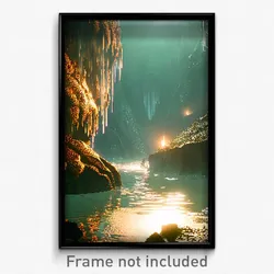 Pixel Art Poster - Watery Wasteland (8 Bit Psychedelic Trippy Video Game Print)