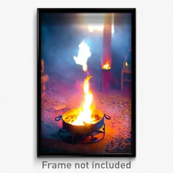 Pixel Art Poster - Small Fire (8 Bit Psychedelic Trippy Weird Video Game Print)