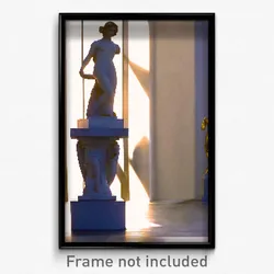 Pixel Art Poster - Unrealistic Statue (8 Bit Psychedelic Video Game Print)