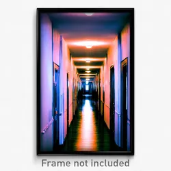 Pixel Art Poster - Mellow Hallway (8 Bit Psychedelic Trippy Video Game Print)