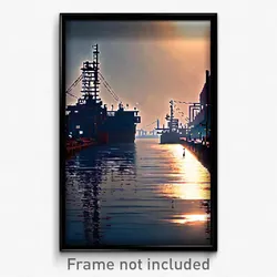 Pixel Art Poster - Gargantuan Shipyard (8 Bit Psychedelic Video Game Print)