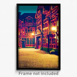 Pixel Art Poster - Rubbery Manor (8 Bit Psychedelic Trippy Video Game Print)