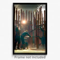 Pixel Art Poster - Accomplished Stockade (8 Bit Psychedelic Video Game Print)