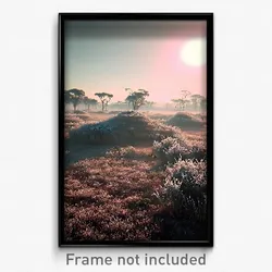 Pixel Art Poster - Frosty Savannah (8 Bit Psychedelic Trippy Video Game Print)