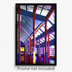 Pixel Art Poster - Detailed Loft (8 Bit Psychedelic Trippy Video Game Print)