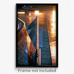Pixel Art Poster - Metallic Courtyard (8 Bit Psychedelic Video Game Print)