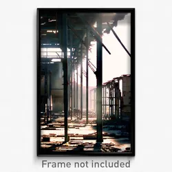 Pixel Art Poster - Steel Derelict (8 Bit Psychedelic Trippy Video Game Print)