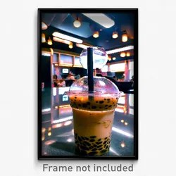 Pixel Art Poster - Massive Bubble Tea (8 Bit Psychedelic Video Game Print)