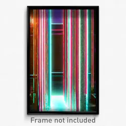 Pixel Art Poster - Liquid Colonnade (8 Bit Psychedelic Trippy Video Game Print)