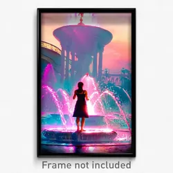 Pixel Art Poster - Important Fountain (8 Bit Psychedelic Video Game Print)