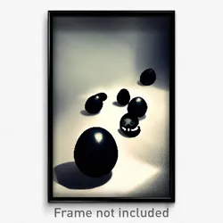 Pixel Art Poster - Black Eggs (8 Bit Psychedelic Trippy Weird Video Game Print)