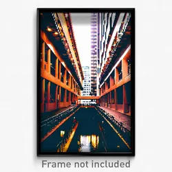 Pixel Art Poster - Urban Barbican (8 Bit Psychedelic Trippy Video Game Print)