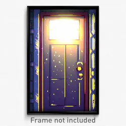Pixel Art Poster - Frosty Door (8 Bit Psychedelic Trippy Weird Video Game Print)