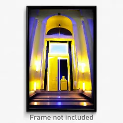 Pixel Art Poster - Yellow Entrance (8 Bit Psychedelic Trippy Video Game Print)