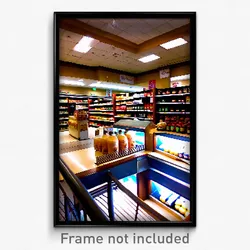 Pixel Art Poster - Tan Grocery Store (8 Bit Psychedelic Trippy Video Game Print)
