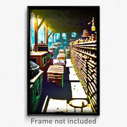 Pixel Art Poster - Cluttered Apiary (8 Bit Psychedelic Trippy Video Game Print)