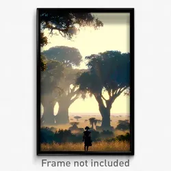 Pixel Art Poster - Tall Savannah (8 Bit Psychedelic Trippy Video Game Print)