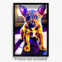 Pixel Art Poster - Thick Puppy (8 Bit Psychedelic Trippy Weird Video Game Print)