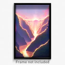 Pixel Art Poster - Heavenly Fissure (8 Bit Psychedelic Trippy Video Game Print)