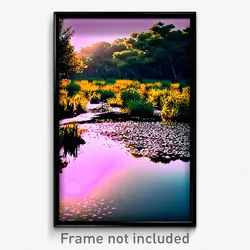 Pixel Art Poster - Authentic Wetland (8 Bit Psychedelic Trippy Video Game Print)