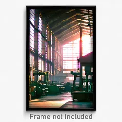 Pixel Art Poster - Pleasant Factory (8 Bit Psychedelic Trippy Video Game Print)