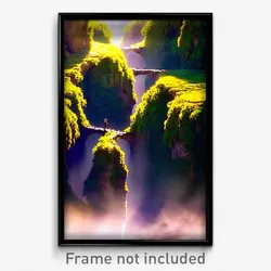 Pixel Art Poster - Gracious Ravine (8 Bit Psychedelic Trippy Video Game Print)
