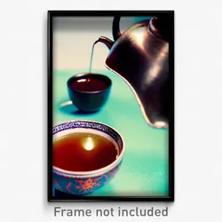 Pixel Art Poster - Frightening Hot Tea (8 Bit Psychedelic Video Game Print)